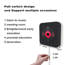 Avis Wewoo Lecteur DVD portable CD Bluetooth 4.2 + EDR à montage mural avec télécommande, support FM (noir)