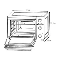 CONTINENTAL EDISON CEMF35B4 - Minifour electrique 35L noir - 1500W - Rotissoire, Convection naturelle pas cher