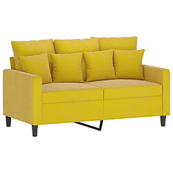 Maison Chic Canapé à 2 places,Sofa de Salon,Canapé droit Jaune 120 cm Velours -GKD712482