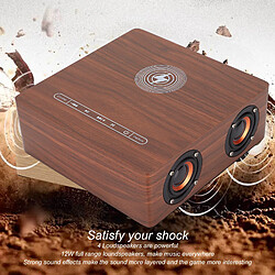 Acheter ComfortXL Enceinte bluetooth réveil en bois pour chambre, bureau - grain de bois marron