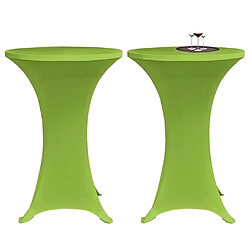 vidaXL Housse de table extensible 2 pcs 60 cm Verte