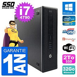 PC HP ProDesk 600 G1 SFF Intel Core i7-4790 RAM 32Go SSD 2To Windows 10 Wifi - Occasion