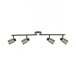 Luminaire Center Suspension Ryan Nickel brossé,Noir mat 4 ampoules 15,5cm