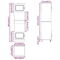 vidaXL Armoires de four 2 pcs Lucca chêne artisanal bois d'ingénierie pas cher