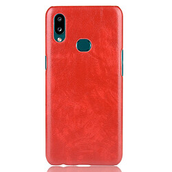 Wewoo Coque Rigide Pour Galaxy A10s antichoc Litchi PC + Etui PU Rouge