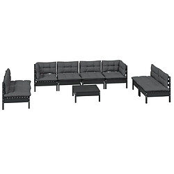 Avis Maison Chic Salon de jardin 9 pcs + coussins - Mobilier/Meubles de jardin - Table et chaises d'extérieur Bois de pin massif -MN13979