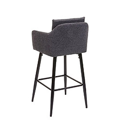 Acheter Mendler 2x Tabouret de bar HWC-H93, tabouret de comptoir, repose-pieds métal ~ tissu/textile gris foncé