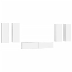 vidaXL Ensemble de meubles TV 6 pcs Blanc Bois d'ingénierie