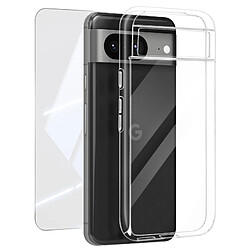 Mayaxess Pack Protection pour Google Pixel 8 Coque Souple et Verre Trempé 9H Transparent