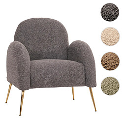 Mendler Fauteuil lounge HWC-N69, fauteuil cocktail, rétro Nosagfederung tissu/textile chenille certifié MVG ~ gris foncé