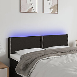 Maison Chic Tête de lit moderne à LED lumineuse pour chambre - Décoration de lit Noir 144x5x78/88 cm Tissu -MN43450