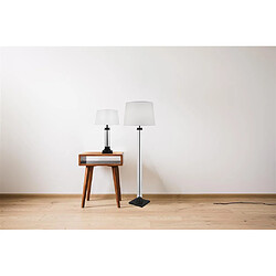 Searchlight Lampadaire Colonne de Verre & Base Noire, Abat-Jour Blanc