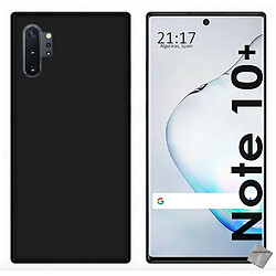 Htdmobiles Coque silicone gel fine pour Samsung Galaxy Note 10+ Plus + film ecran - NOIR