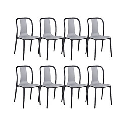 Beliani Lot de 8 chaises SPEZIA Matière synthétique Gris