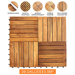 Monstershop Dalles de Terrasse en Bois