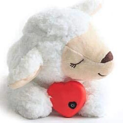 Jouet pour Chien Peluche, Jouet pour Chiot avec Battement de cœur Aide comportementale Peluche Chaude pour Animal de Compagnie, Forme de Mouton