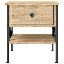 Maison Chic Table de chevet,Table de Nuit,Meuble de Rangement chêne sonoma 40x42x45 cm bois d'ingénierie pas cher