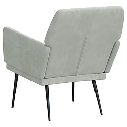 Maison Chic Fauteuil relax,Chaise pour salon Gris clair 62x79x79 cm Velours -MN38106 pas cher