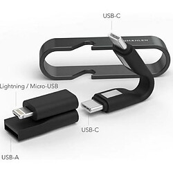 Vonmaehlen VONMAHLEN Câble High Six USB A+C/micro USB+USB C+Lightning - 3A Noir