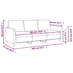 vidaXL Canapé à 3 places Noir 180 cm Similicuir pas cher