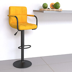 vidaXL Tabouret de bar Jaune moutarde Velours