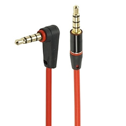 Wewoo Câble rouge et or pour Monster Beats par Dr. Dre, Longueur: 1,2 m, Coude plaqué Jack 3,5 mm vers jack droit écouteur