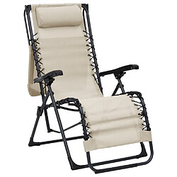 Acheter vidaXL Chaises pliables de terrasse lot de 2 Textilène Crème