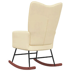 Acheter Maison Chic Chaise à bascule | Fauteuil Relax, design moderne Blanc crème Velours -GKD34786