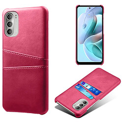 Coque en TPU + PU KSQ avec porte-cartes rose pour votre Motorola Moto G51 5G