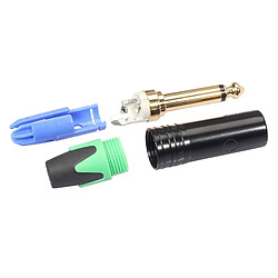 Wewoo 10 Adaptateur audio pour soudage audio mono PCS TC202 6.35mm 6.35mm Vert pas cher