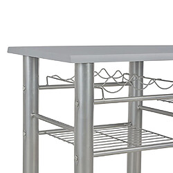 Acheter vidaXL Ensemble de bar avec étagères 3 pcs Bois et acier Gris