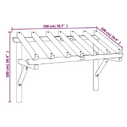 vidaXL Auvent de porte 200x100x100 cm Bois de pin solide pas cher