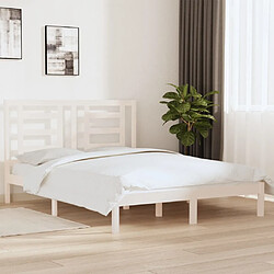 vidaXL Cadre de lit sans matelas blanc 160x200 cm bois de pin massif 