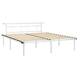 vidaXL Cadre de lit sans matelas blanc métal 180x200 cm