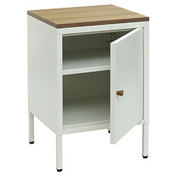 Acheter Mendler Table de nuit HWC-L84, armoire de chevet commode, métal 63x40x40cm, mélaminé ~ blanc