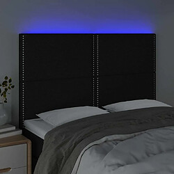 Avis Maison Chic Tête de lit moderne à LED lumineuse pour chambre - Décoration de lit Noir 144x5x118/128 cm Tissu -MN80031