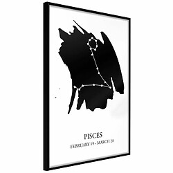 Paris Prix Affiche Murale Encadrée Zodiac Pisces I 20 x 30 cm Noir