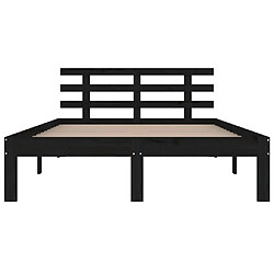 Avis vidaXL Cadre de lit sans matelas noir bois massif 150x200 cm