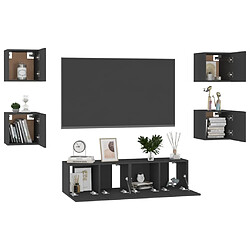 Avis Maison Chic Ensemble de meubles TV 6 pcs | Banc TV Moderne pour salon | Meuble de Rangement - Noir Aggloméré -MN53190