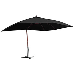 Maison Chic Parasol Jardin | Parasol suspendu avec mat en bois 400x300 cm Noir - GKD63704