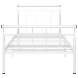 Avis vidaXL Cadre de lit sans matelas blanc métal 90x200 cm