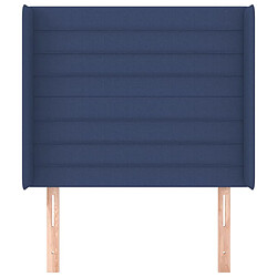 Avis Maison Chic Tête de lit scandinave avec oreilles,meuble de chambre Bleu 103x16x118/128 cm Tissu -MN92872