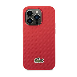 Lacoste Coque pour iPhone 14 Pro Max Collection Petit Piqué Design Texturé Rouge