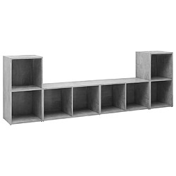 vidaXL Meubles TV 4 pcs Gris béton 72x35x36,5 cm Bois d'ingénierie