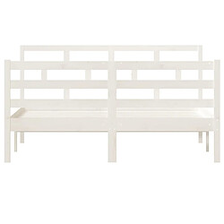 Acheter Maison Chic Lit Moderne Chambre - Cadre/structure de lit pour adulte Blanc Bois massif 140x190 cm -MN94768