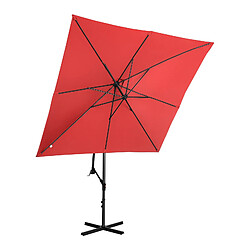 Avis Helloshop26 Parasol déporté - Rouge - Rectangulaire - 250 x 250 cm - Inclinable 14_0007603