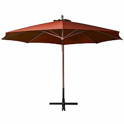 Avis Maison Chic Parasol Jardin | Parasol suspendu avec mat Terre cuite 3,5x2,9 m Bois de sapin - GKD95892