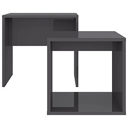 Avis vidaXL Ensemble de table basse Gris brillant Bois d'ingénierie