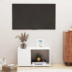 vidaXL Meuble TV Blanc 60x24x32 cm Bois d'ingénierie