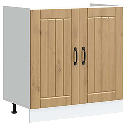 vidaXL Meuble de base de lavabo Lucca chêne artisanal bois ingénierie